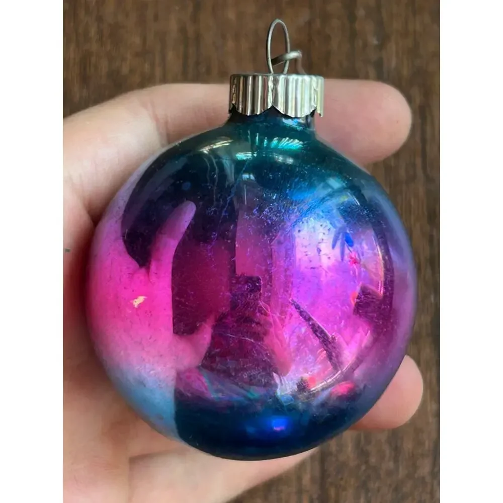 3 vintage shiny brite glass ball ornaments Christmas